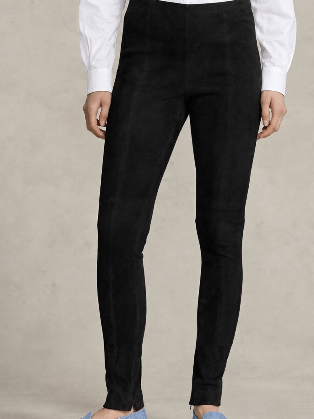 Ralph Lauren. Suede leggings . Newer worm